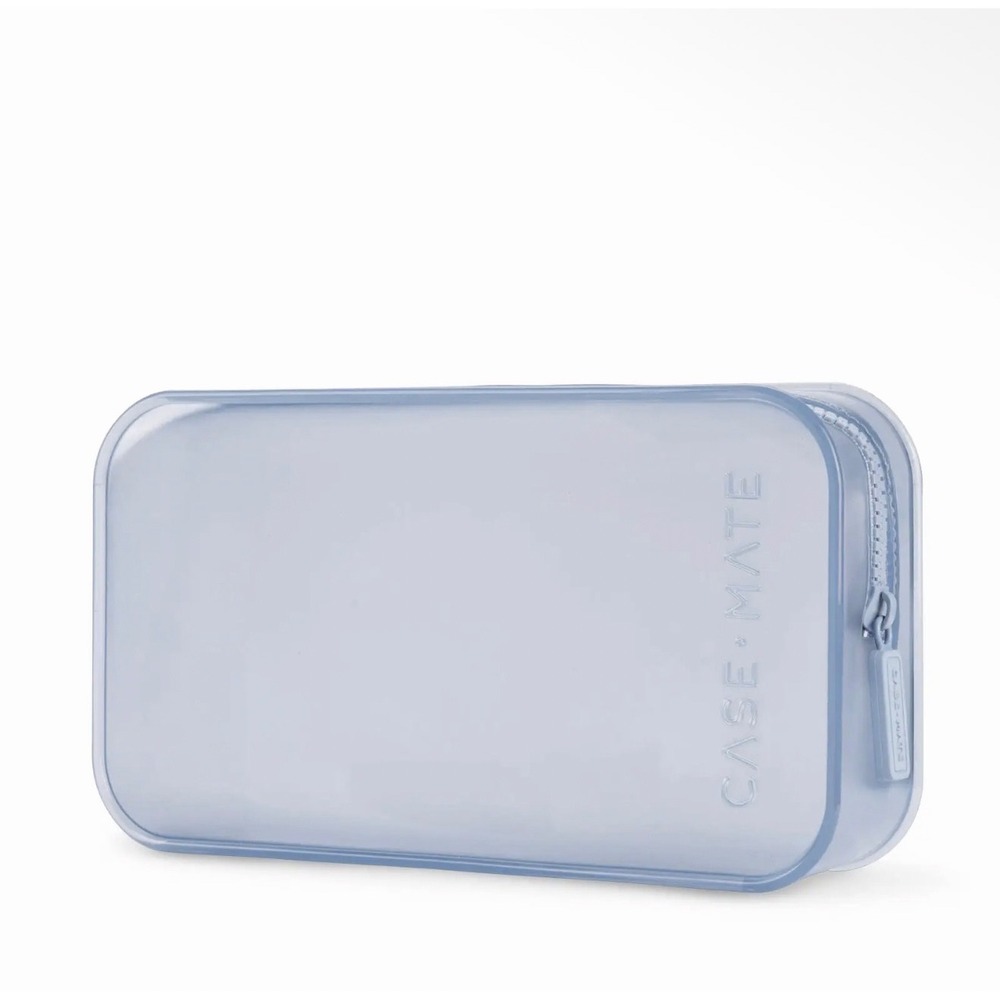 Case-Mate Clear Makeup Toiletry Bag Women Blue Travel Pouch Waterproof 9x5x2.5